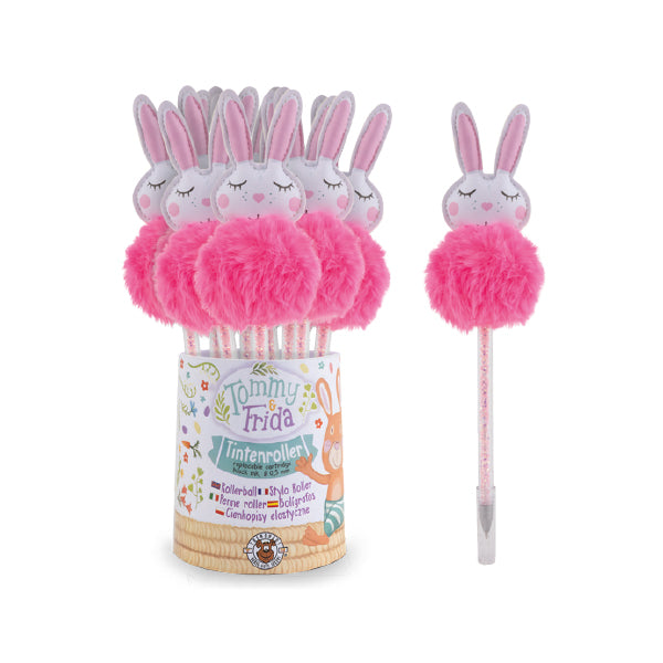 STYLO ROLLER LAPIN AVEC POMPON 0,7 MM 🔶