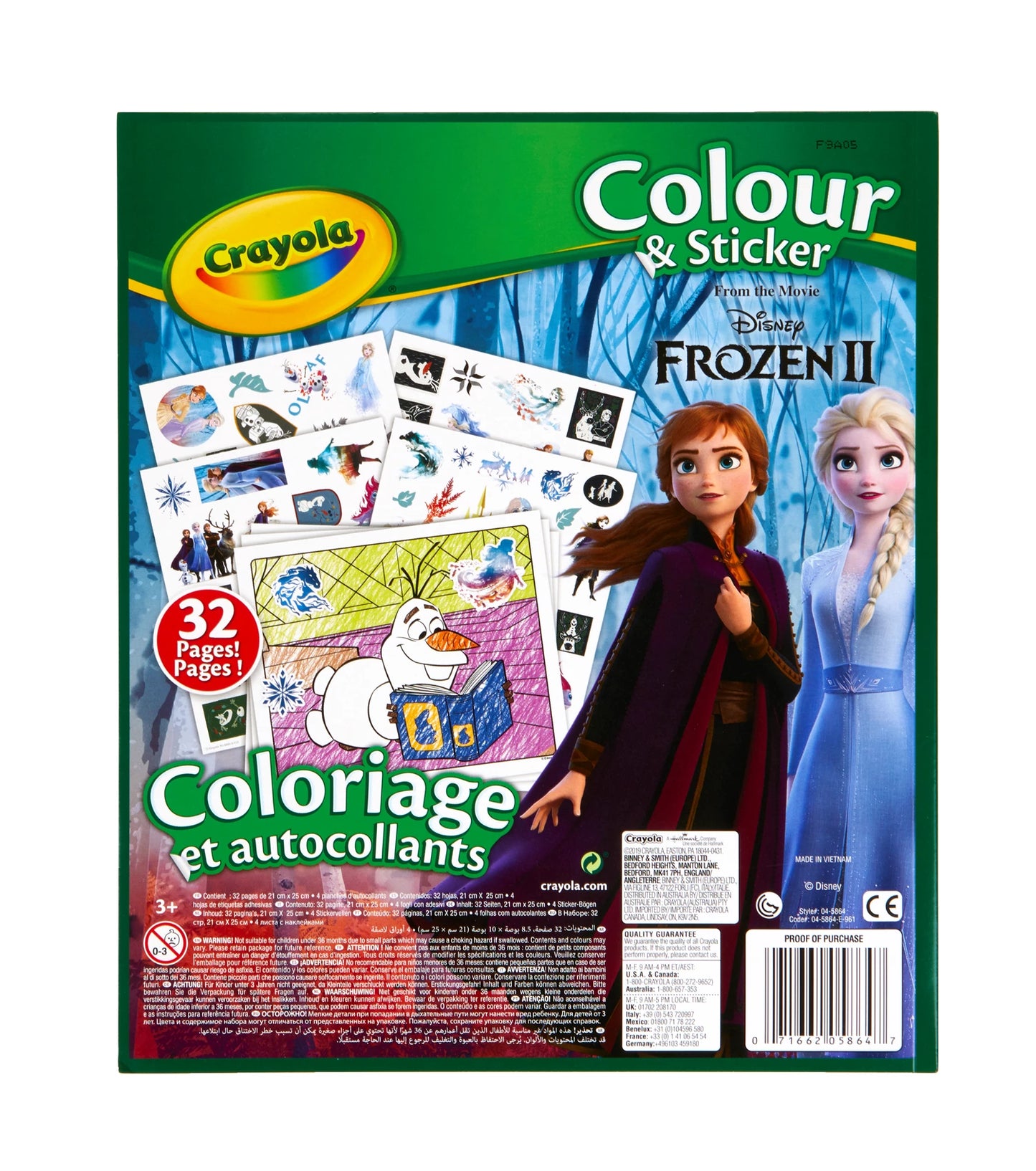 LIBRO DA COLORARE E ADESIVI DISNEY FROZEN
