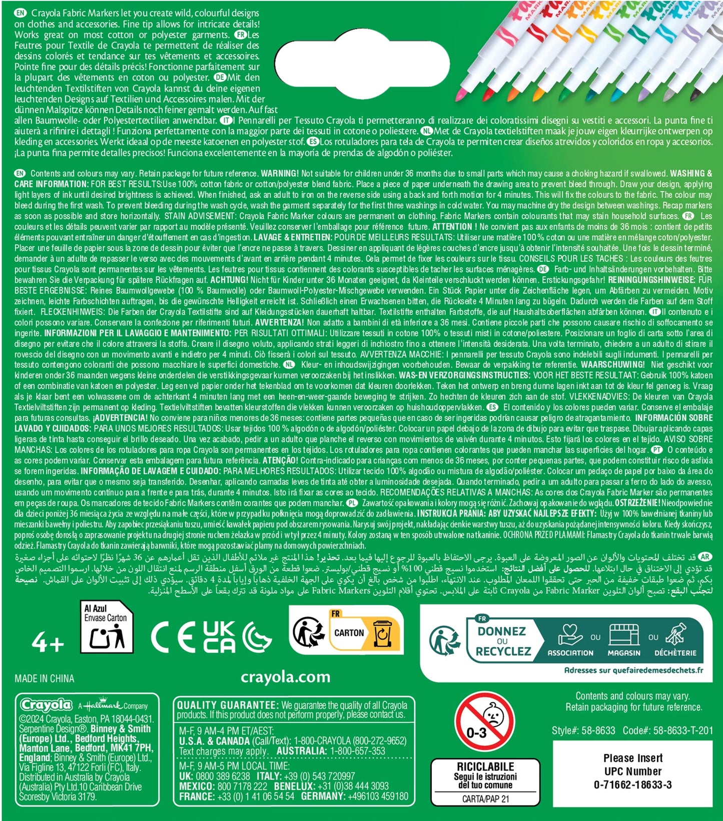 10 PENNARELLI PER TESSUTI
