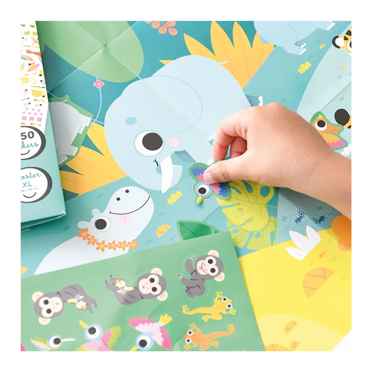 Kreativer Dschungel-Poster-Sticker