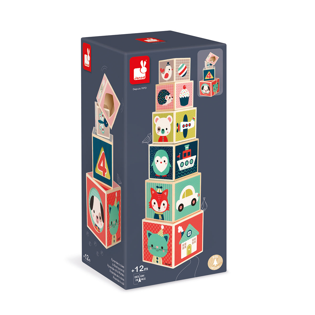 PYRAMIDE MIT 6 WÜRFELN – BABY WALD 🔶