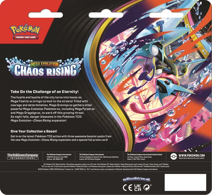 PRE ORDER - THREE PACK CHAOS RISING - POKÉMON - INGLESE