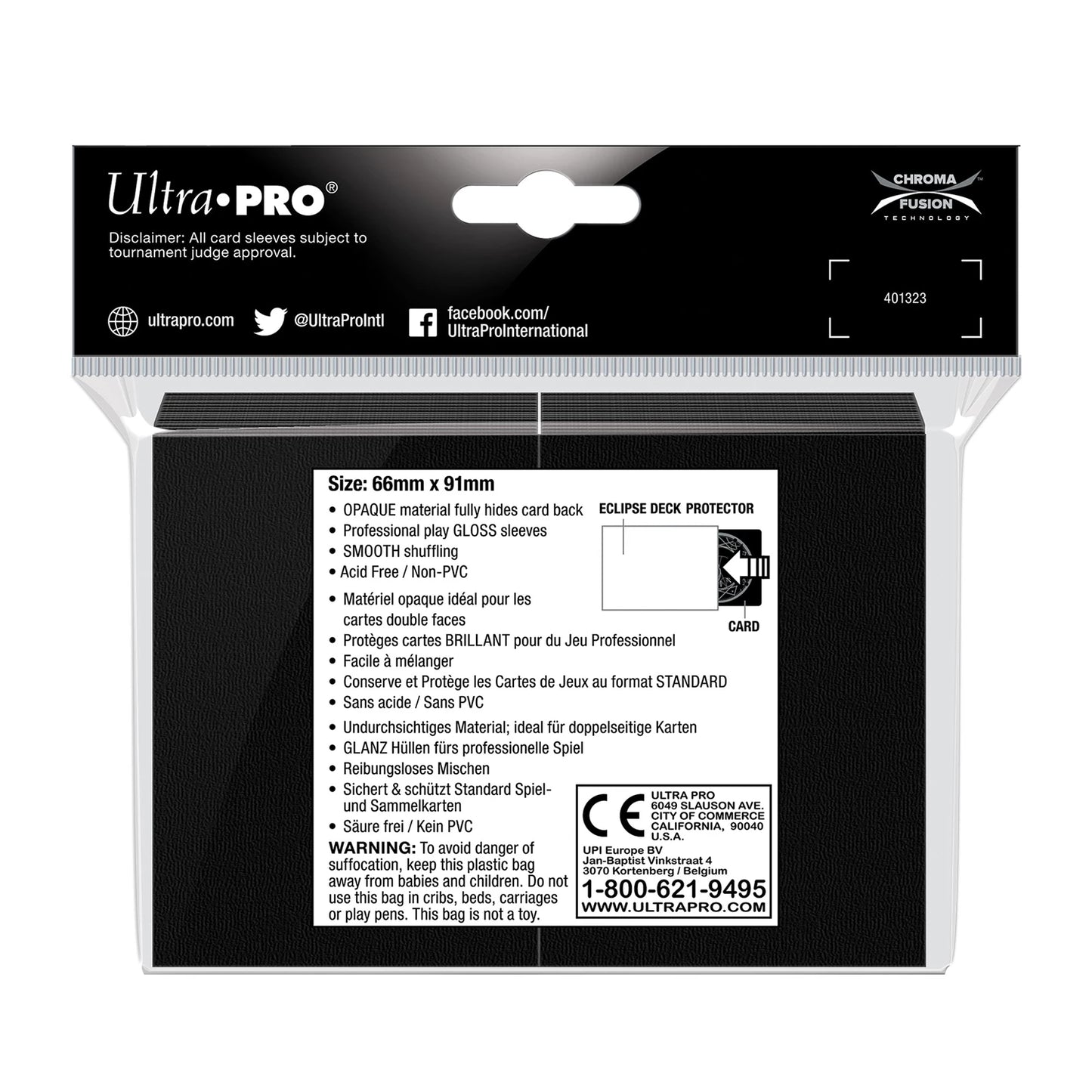 ECLIPSE GLOSS BLACK DECK PROTECTOR SLEEVES STANDARD (100)