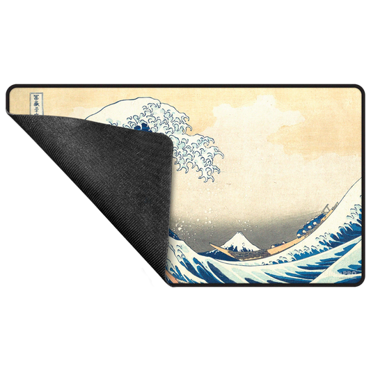 SPIELMATTE MIT SCHWARZEN NÄHTEN DIE GROSSE WELLE VOR KANAGAWA