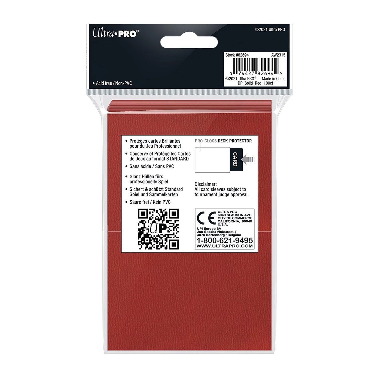 KARTENHÜLLEN PRO-GLOSS ROT STANDARD (100)