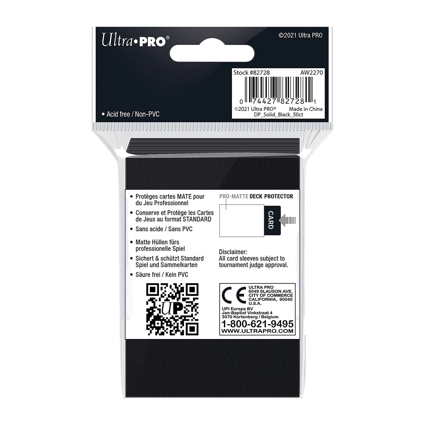 PRO-MATTE BLACK STANDARD DECK PROTECTORS (50)