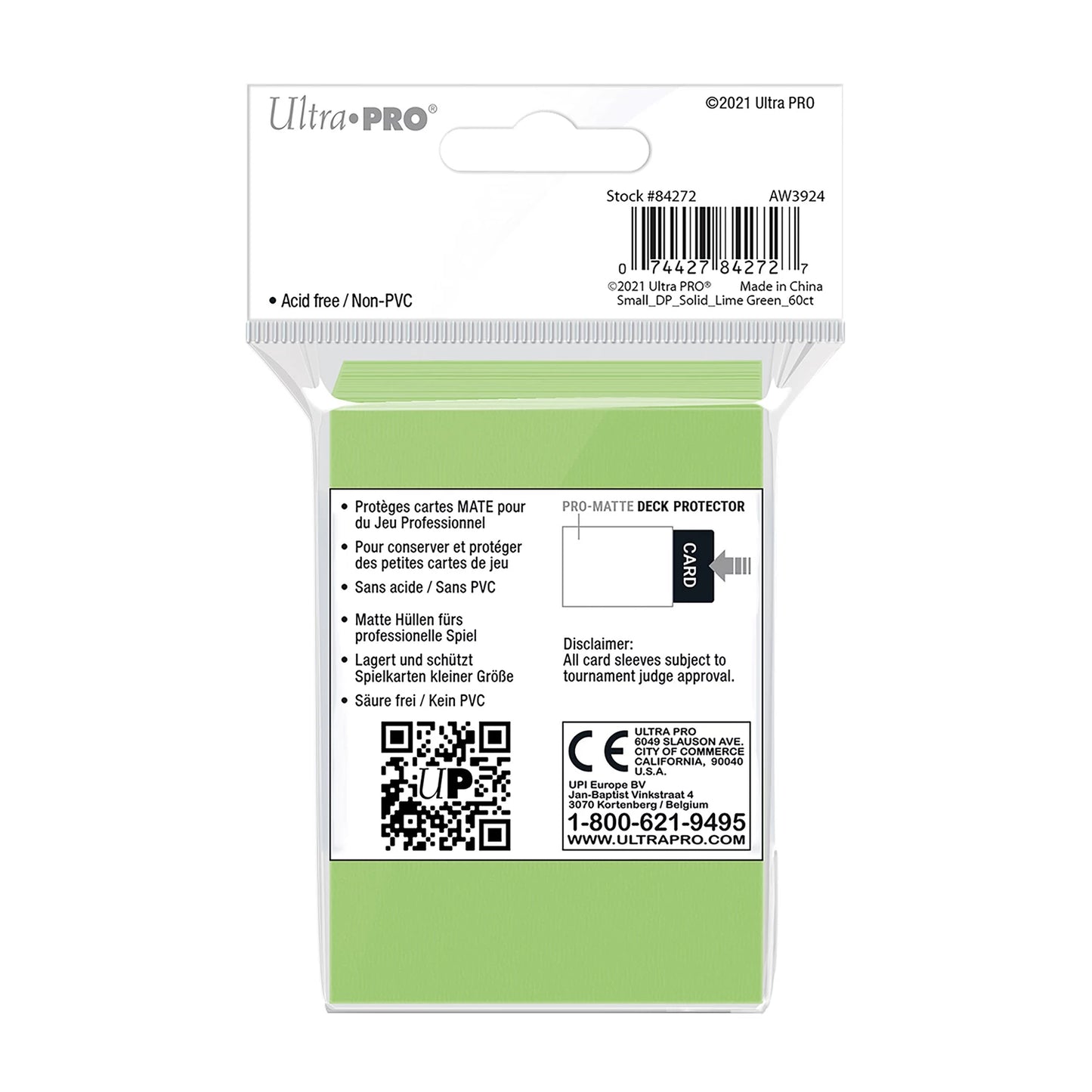 SCHUTZHÜLLEN FÜR DECKS PRO-MATTE LIME GREEN SMALL (60)