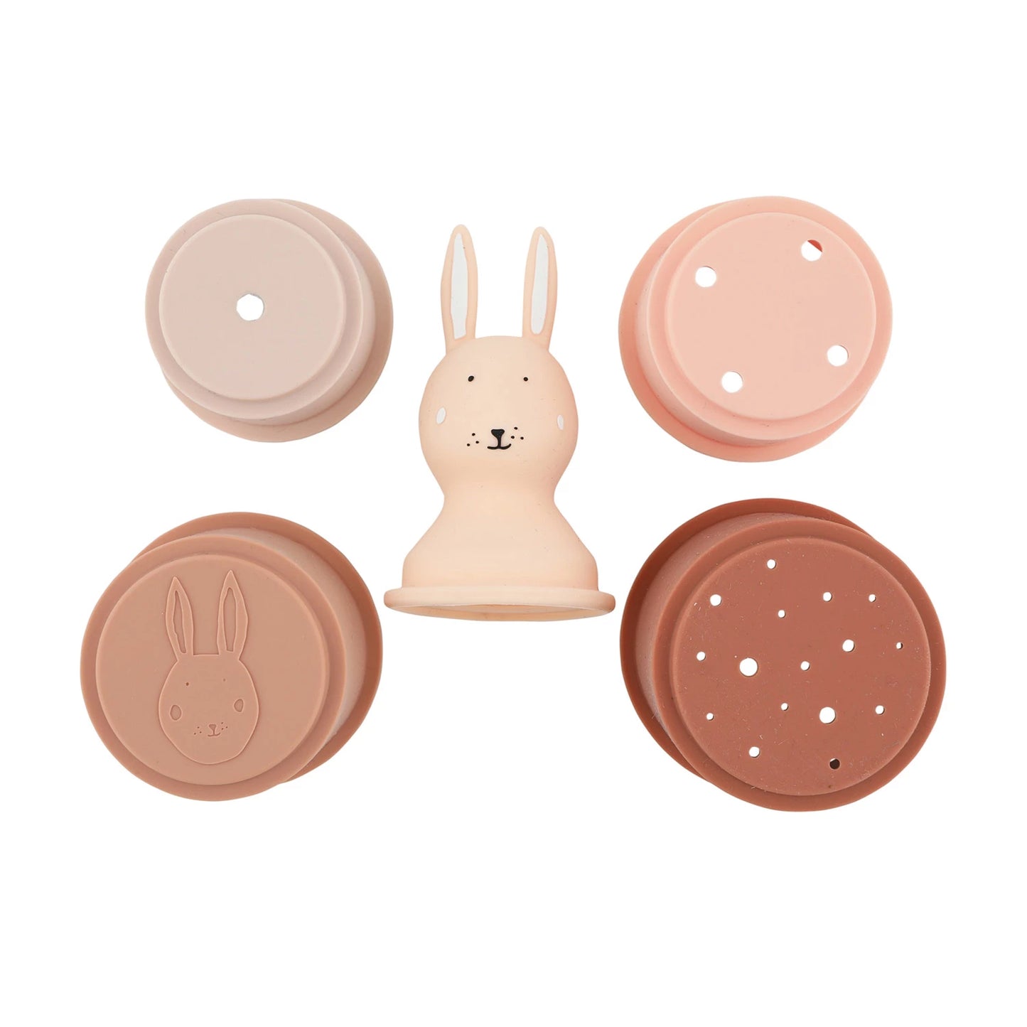 STAPELBARE SILIKONBECHER, 5ER-SET, HASEN-DESIGN