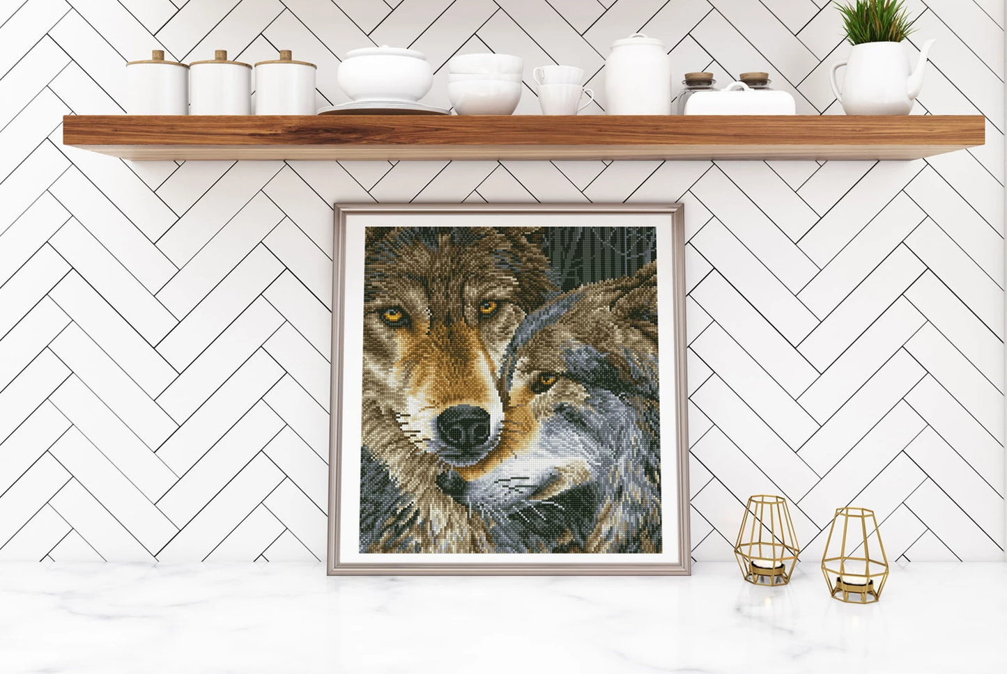 DIAMANTMALEREI WOLF LIEBE