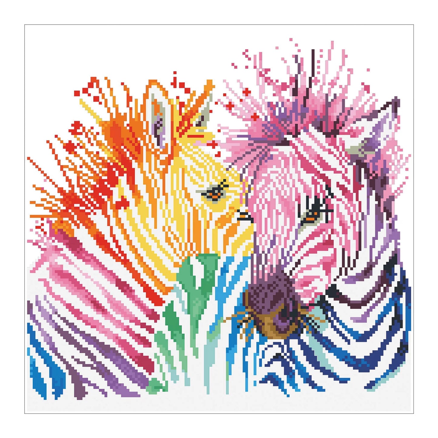 PITTURA A DIAMANTE ZEBRE ARCOBALENO