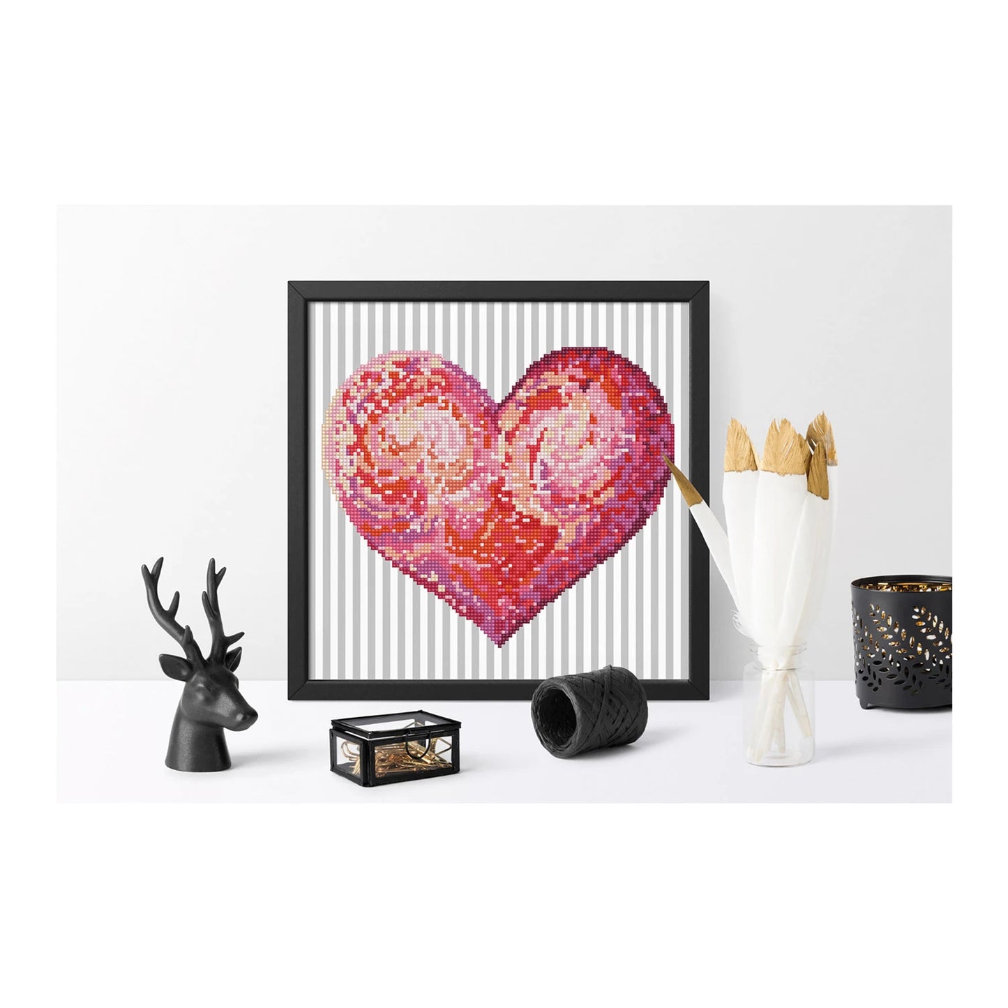 CUORE DIPINTO A DIAMANTE