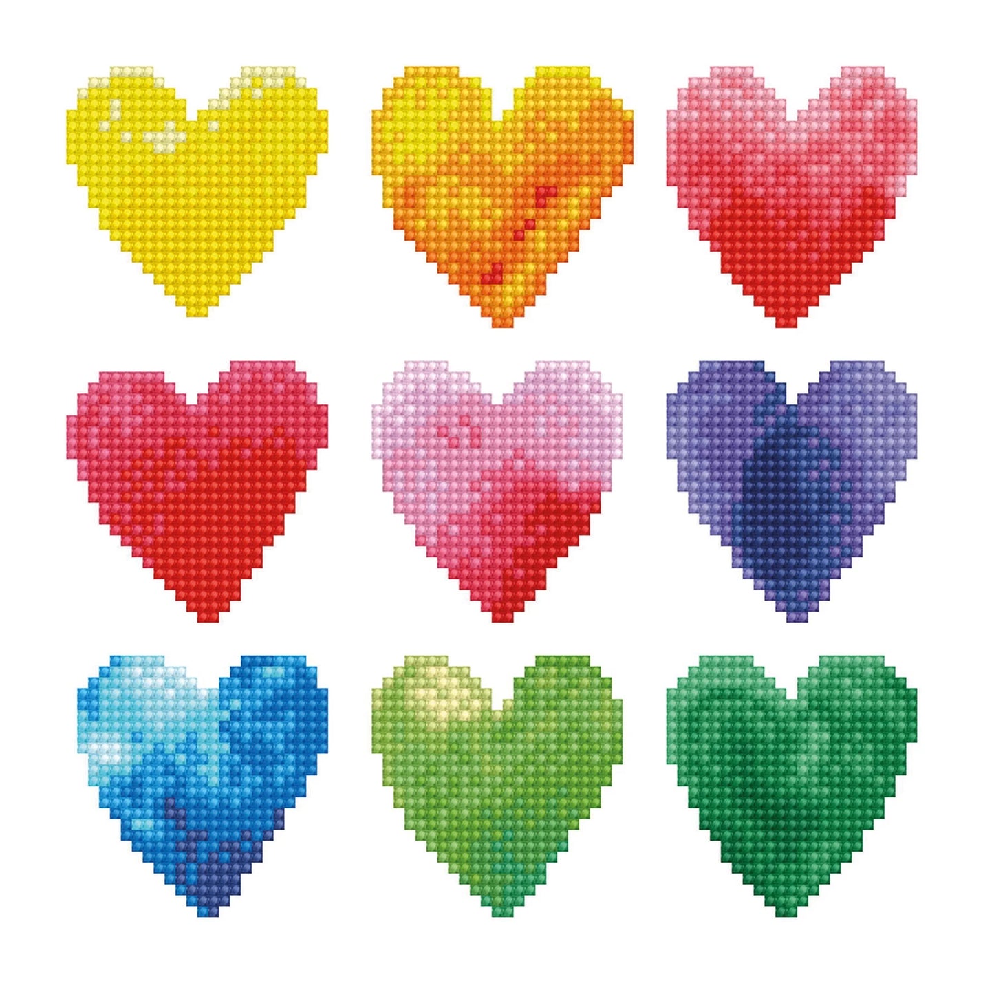 REGENBOGEN-DIAMANTMALEREI-HERZEN