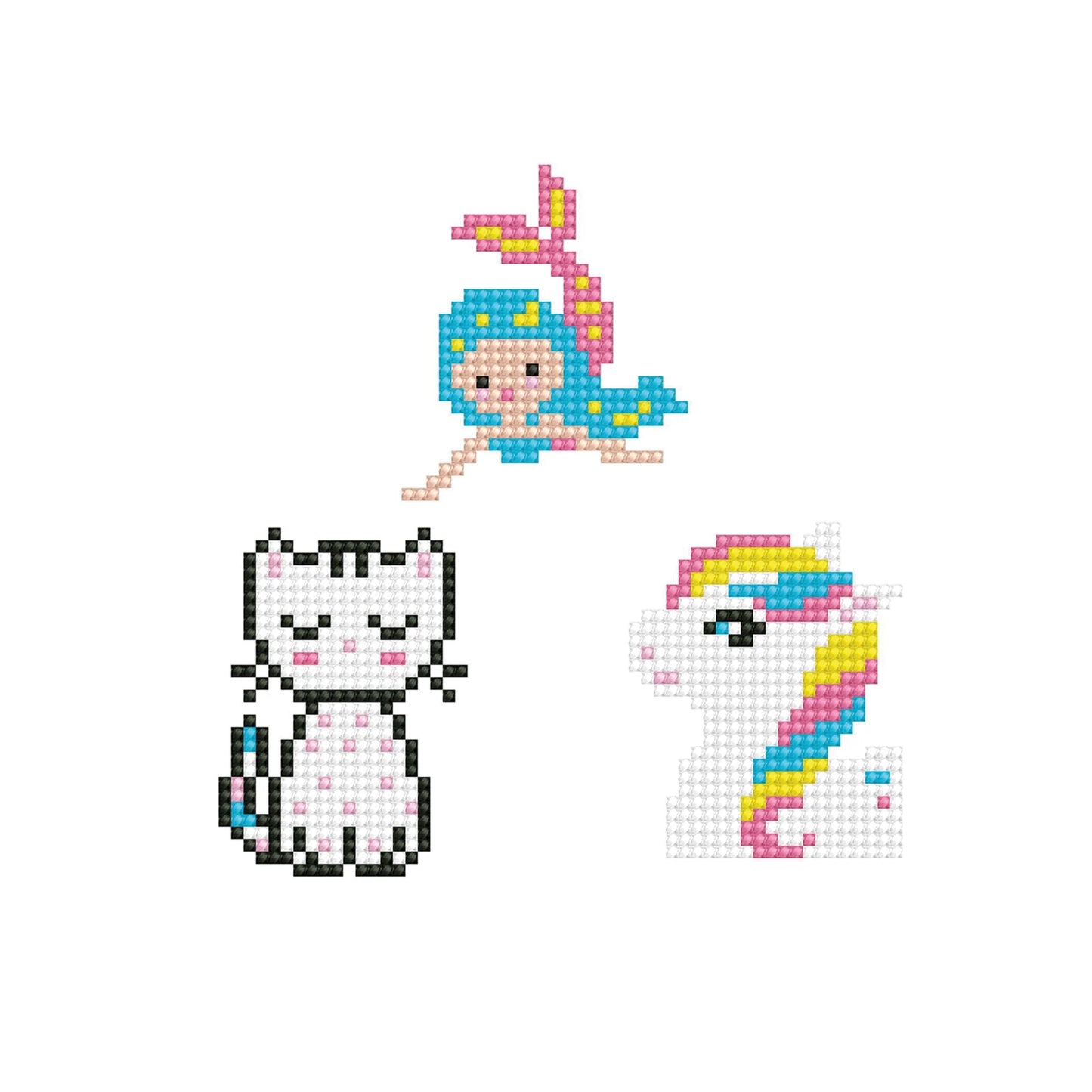 ADESIVI PER PITTURA A DIAMANTE GATTO SIRENA PONY