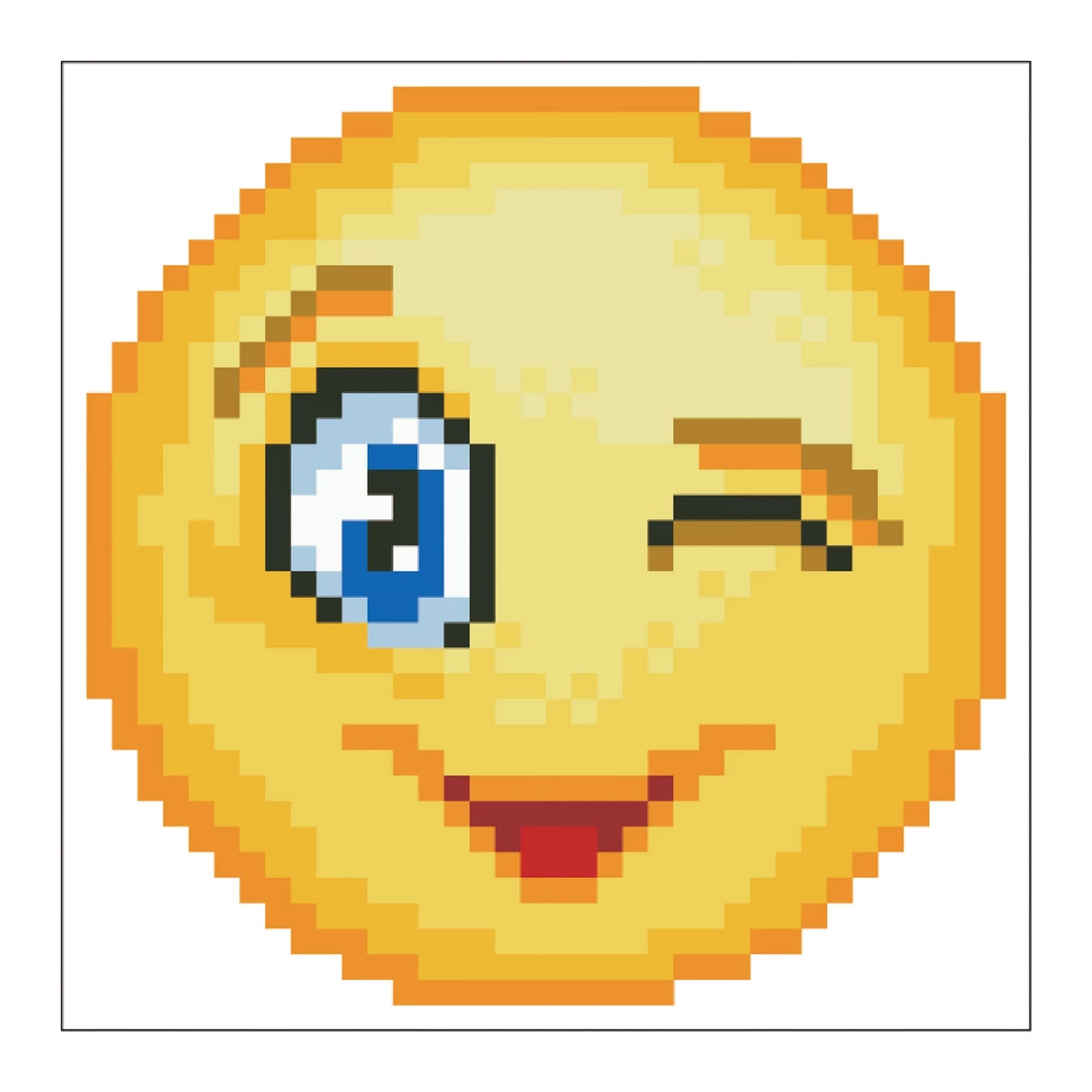 DIAMOND PAINTING ZWINKERNDER SMILEY MIT RAHMEN