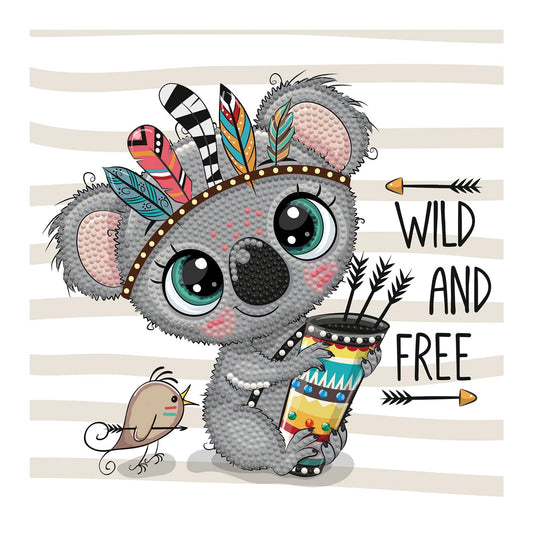DIAMANT MALEREI WILD AND FREE KOALA
