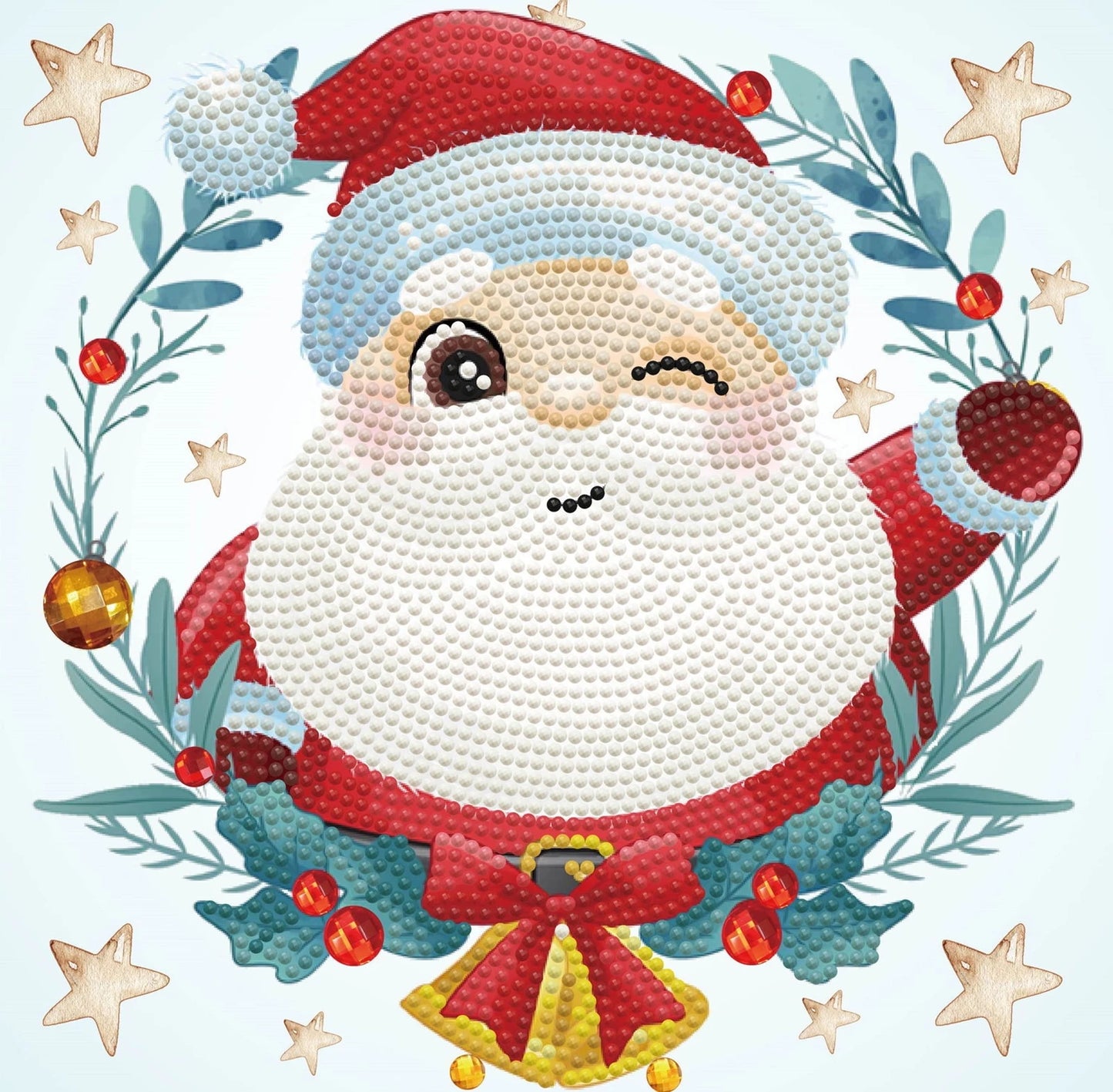 BABBO NATALE DIPINTO A DIAMANTE