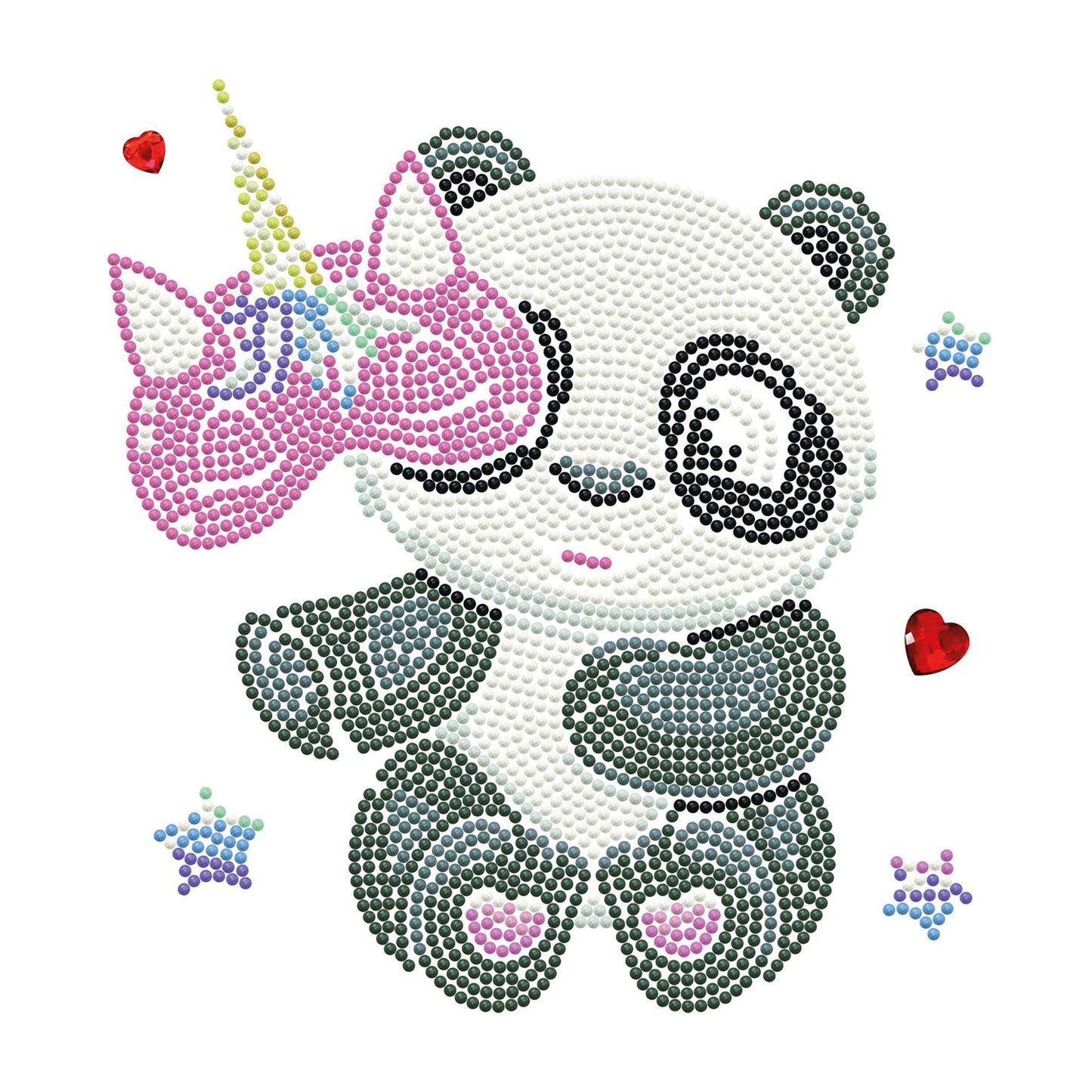 PANDA DIPINTO A DIAMANTE CON MASCHERA