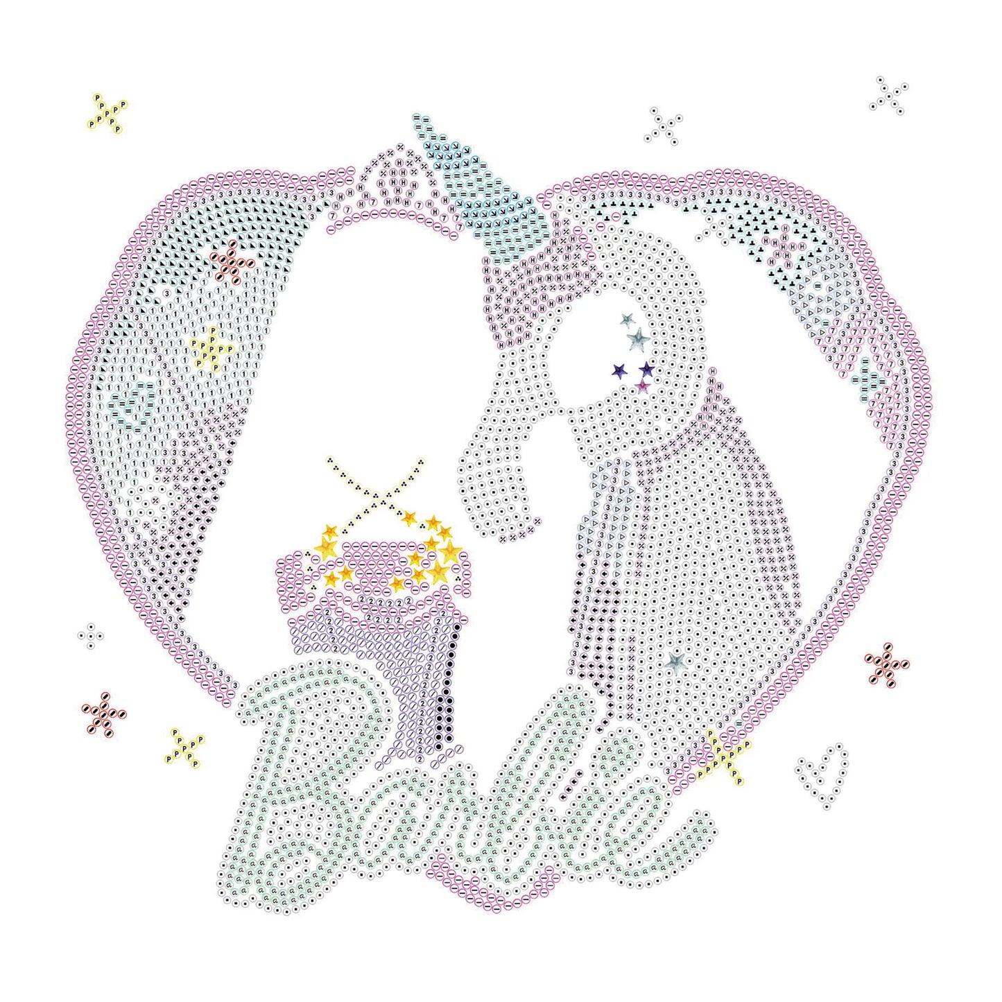 DIAMANTE DIPINTO BARBIE CON UNICORNO