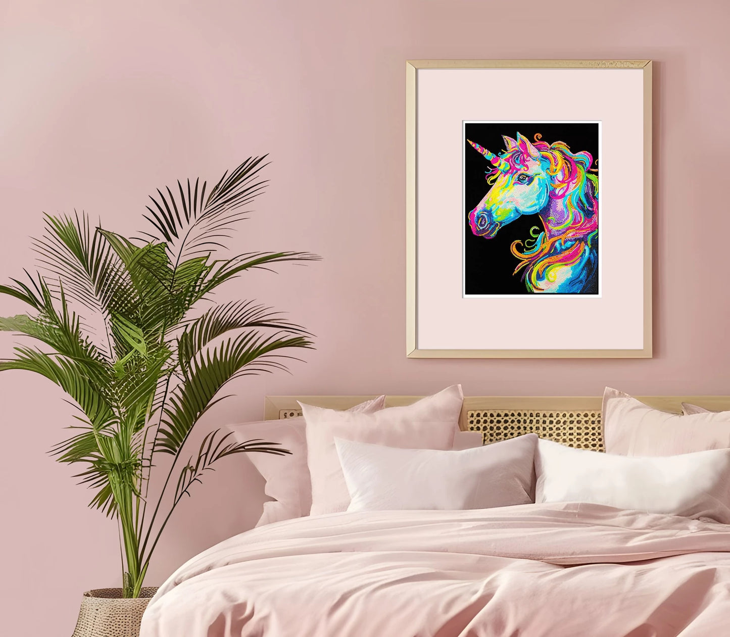 PITTURA A DIAMANTE UNICORNO AL NEON