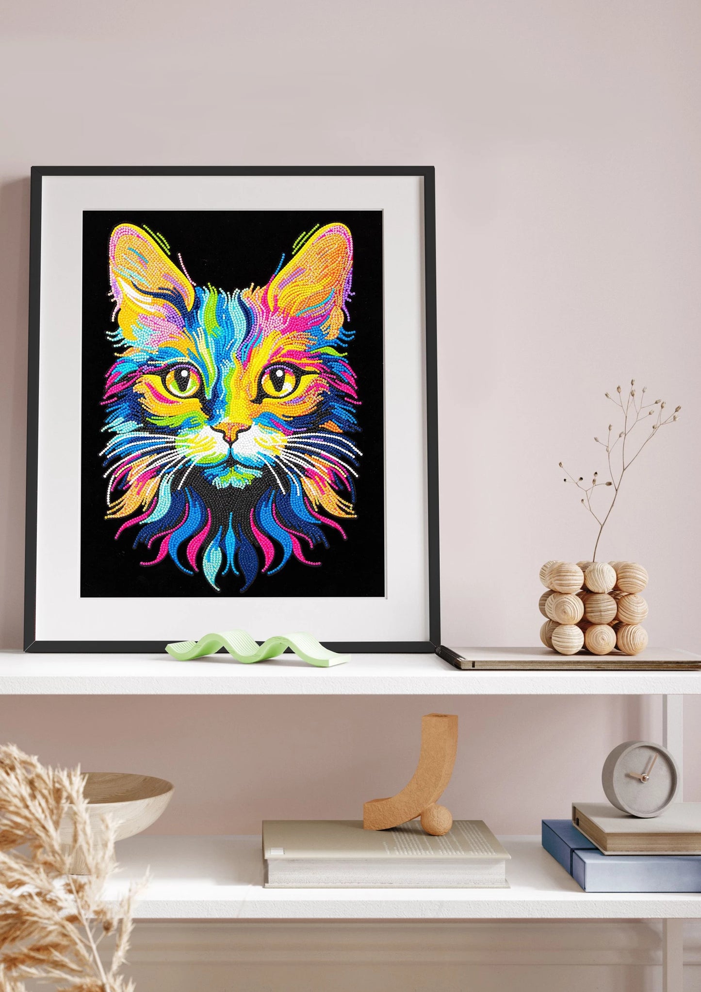 PITTURA A DIAMANTE GATTO AL NEON