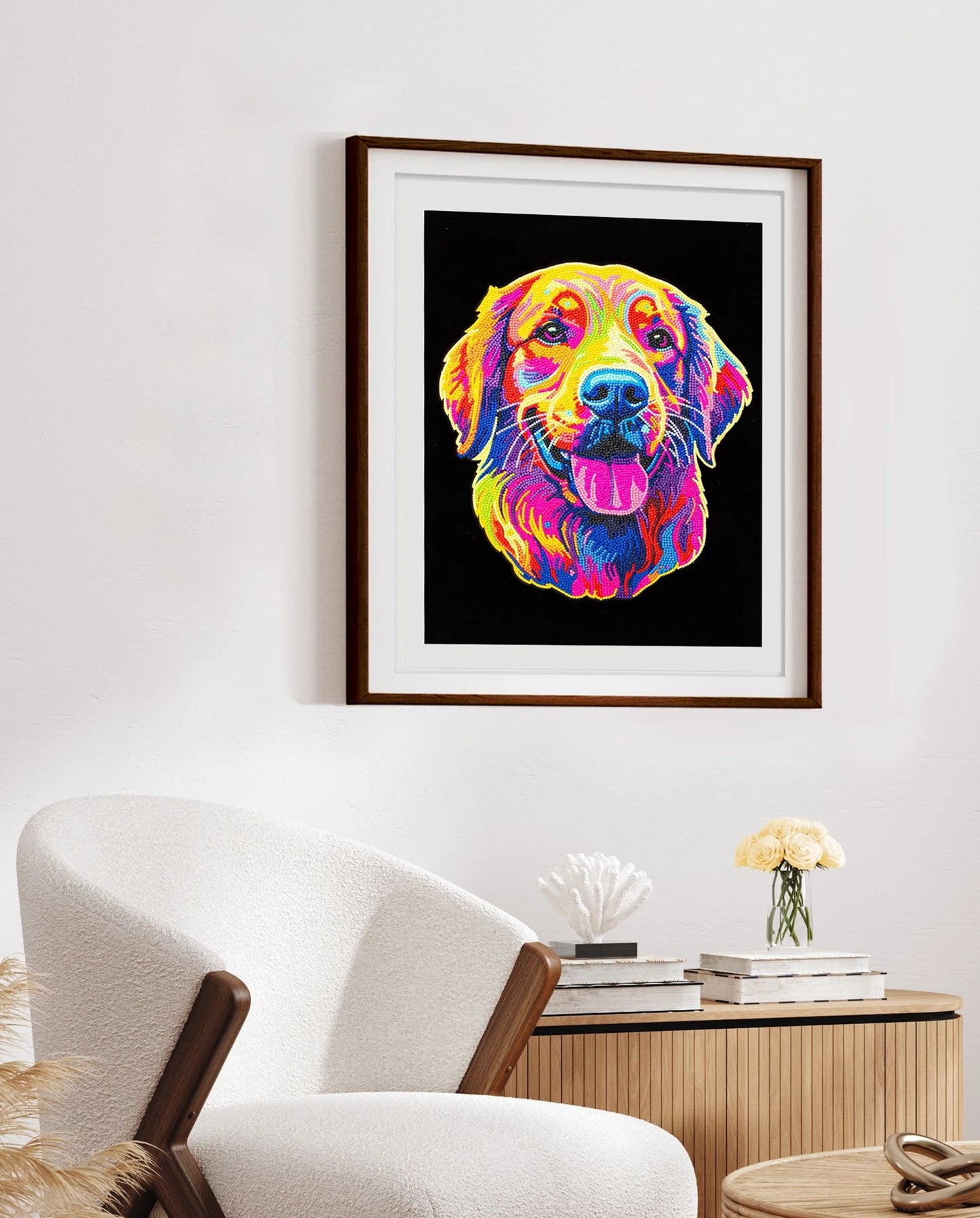DIAMOND PAINTING NEON GOLDEN RETRIEVER
