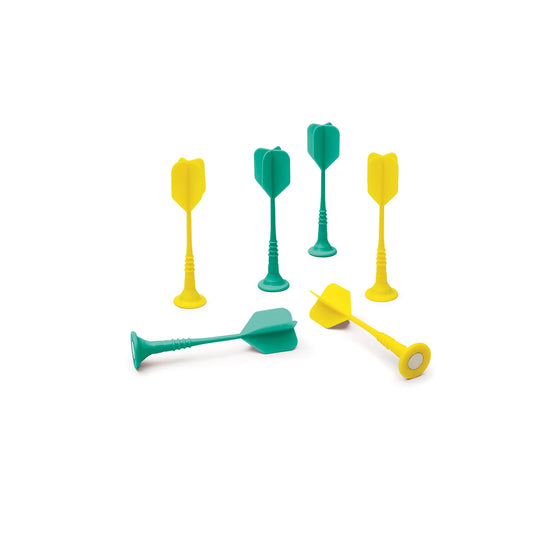 LOT DE 6 FLÉCHETTES DE RECHANGE, JAUNE ET TURQUOISE