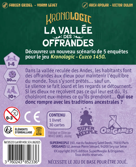 KRONOLOGIC CUZCO 1450 - LA VALLĂE DES OFFRANDES (F)