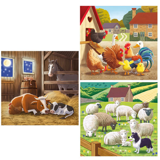 PUZZLE FERME 3 × 48 PIÈCES – CLEMENTONI 🔶