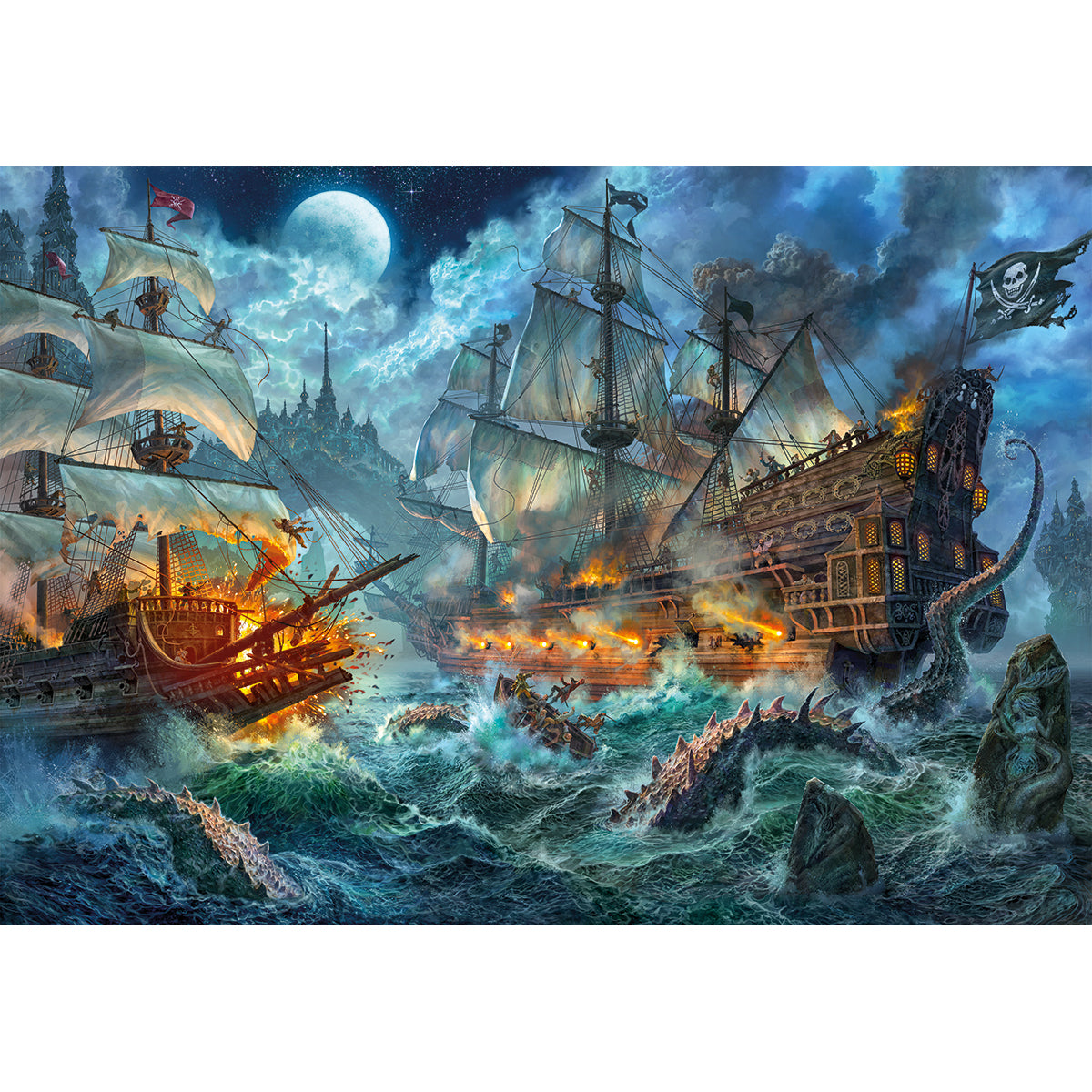 PUZZLE PIRATES BATTLE – 6000 PIÈCES – CLEMENTONI 🔶