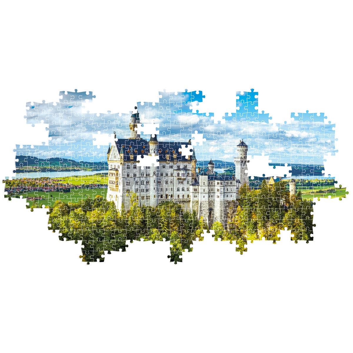 PUZZLE PANORAMIQUE NEUSCHWANSTEIN – 1000 PIÈCES – CLEMENTONI 🔶