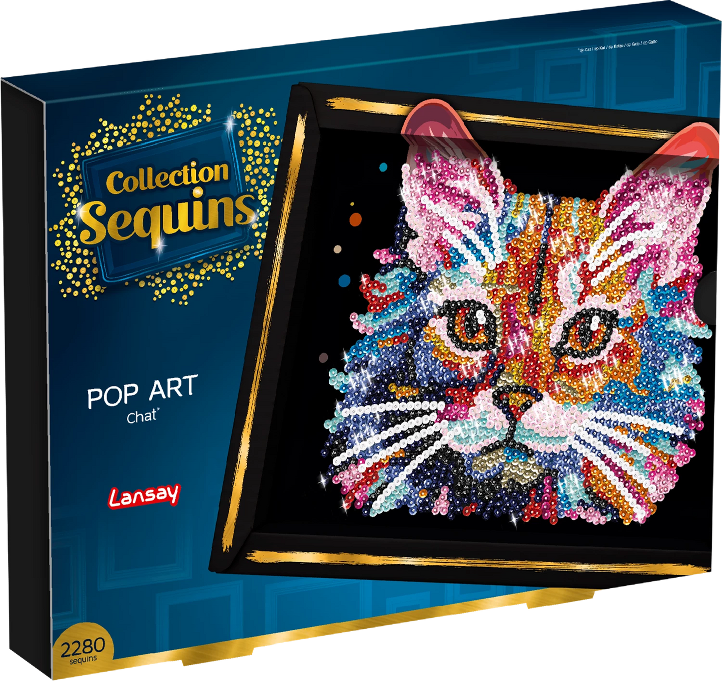GATTO POP ART CON PAILLETTES