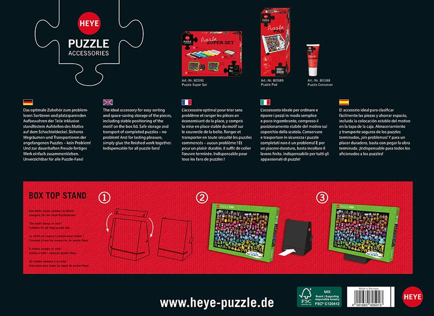 PUZZLE SUPER SET CON 6 SCATOLE DI SMISTAMENTO E SUPPORTO