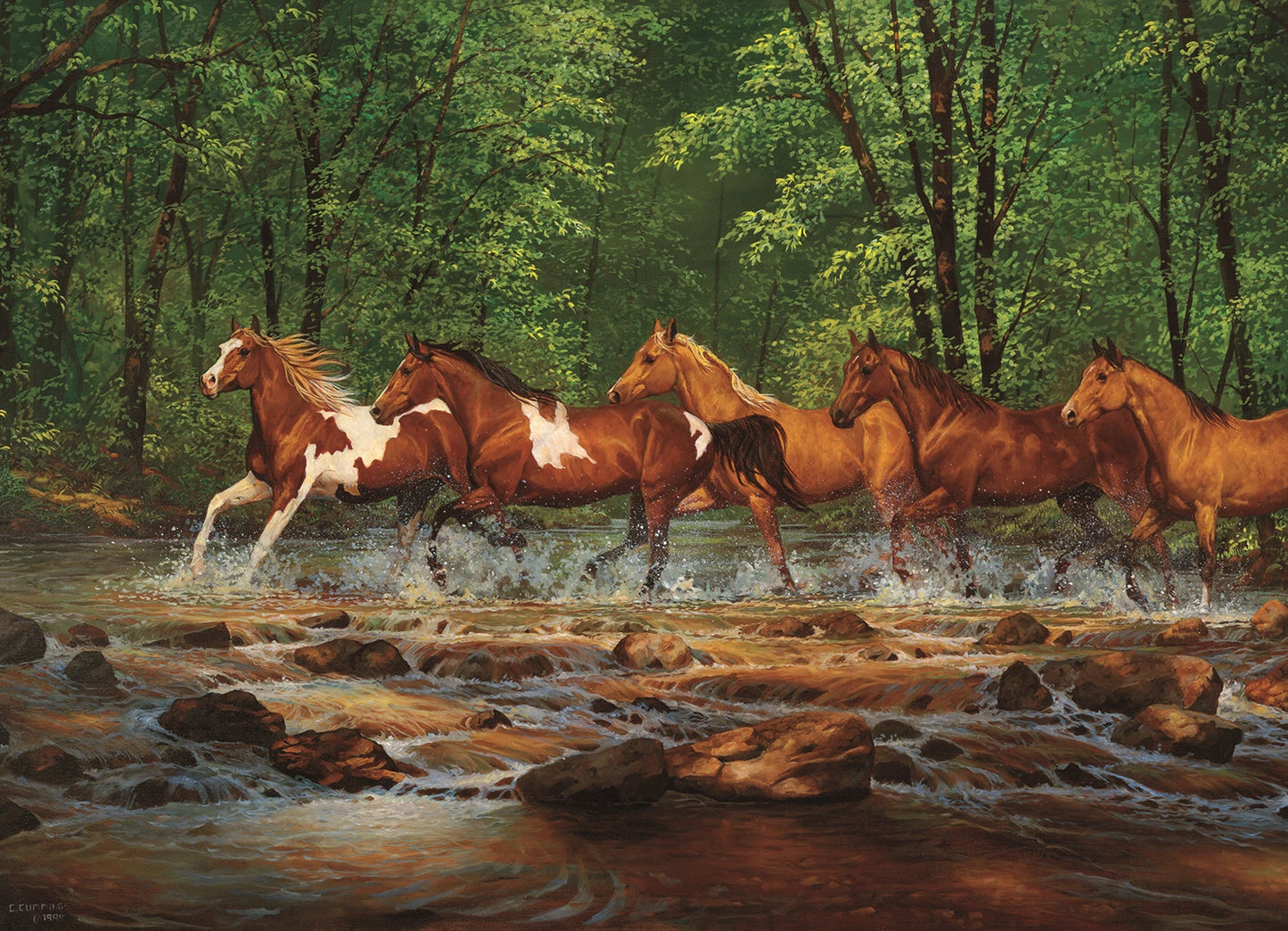 WILDPFERDE AM FLUSS, 1000 TEILE