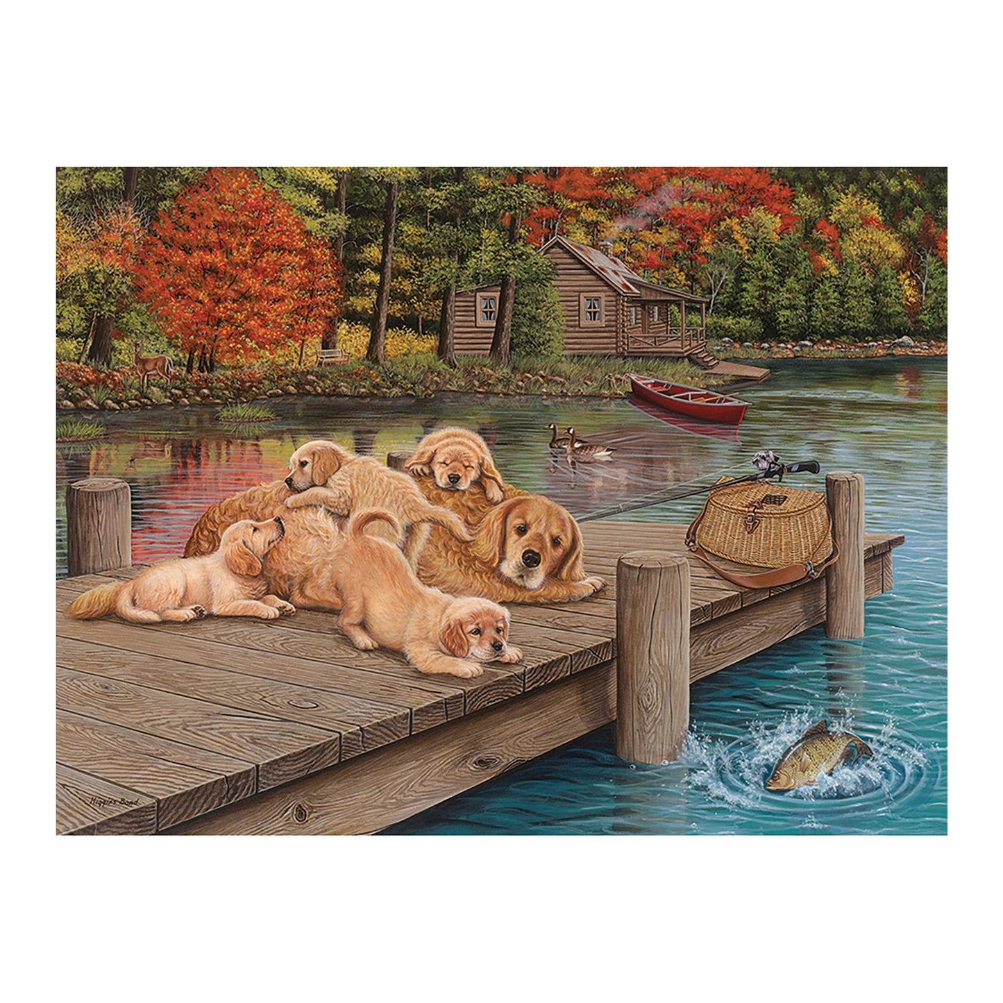GOLDEN RETRIEVER SUR LE PONT 275 PIÈCES