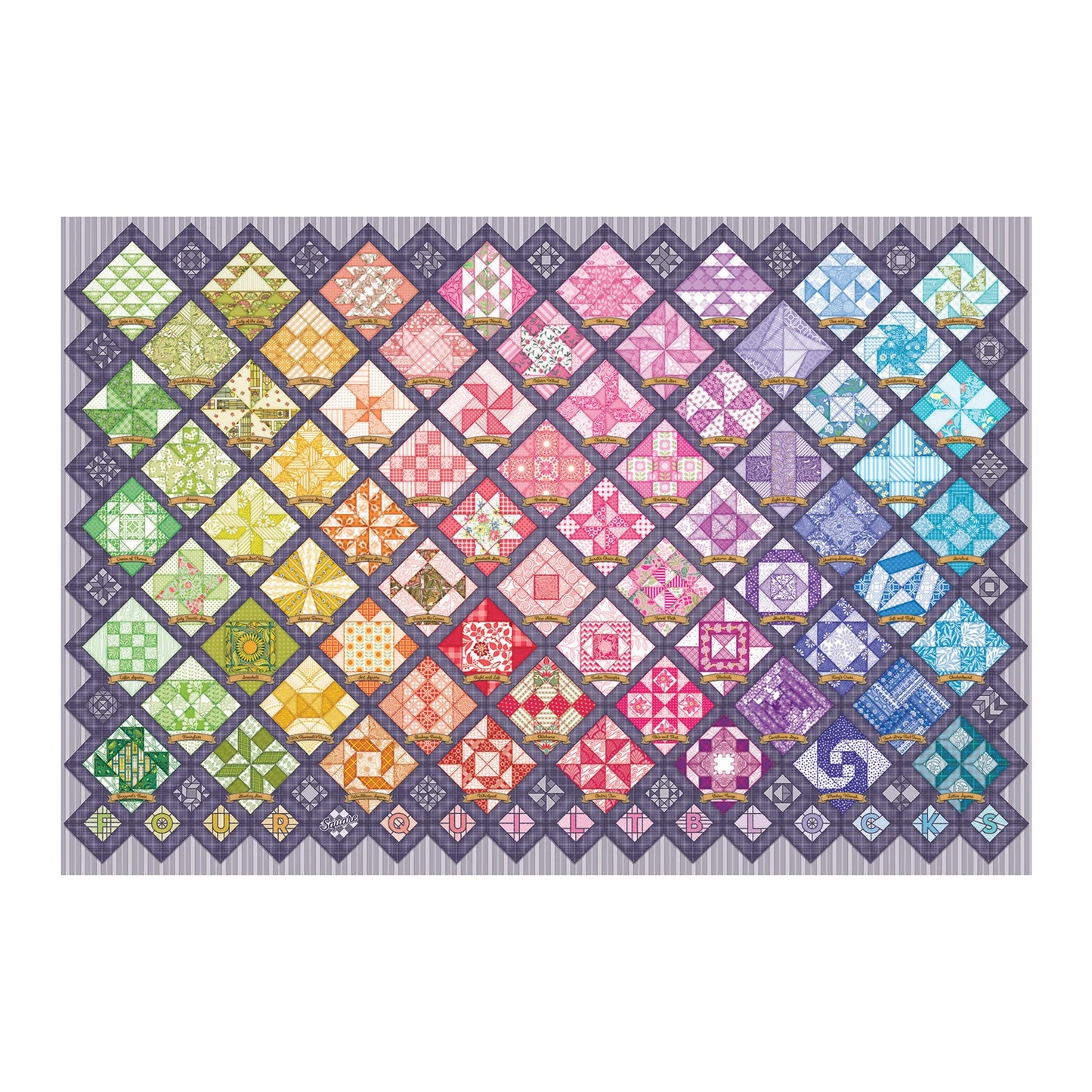 TRAPUNTA CON QUADRATI COLORATI, 2000 PEZZI