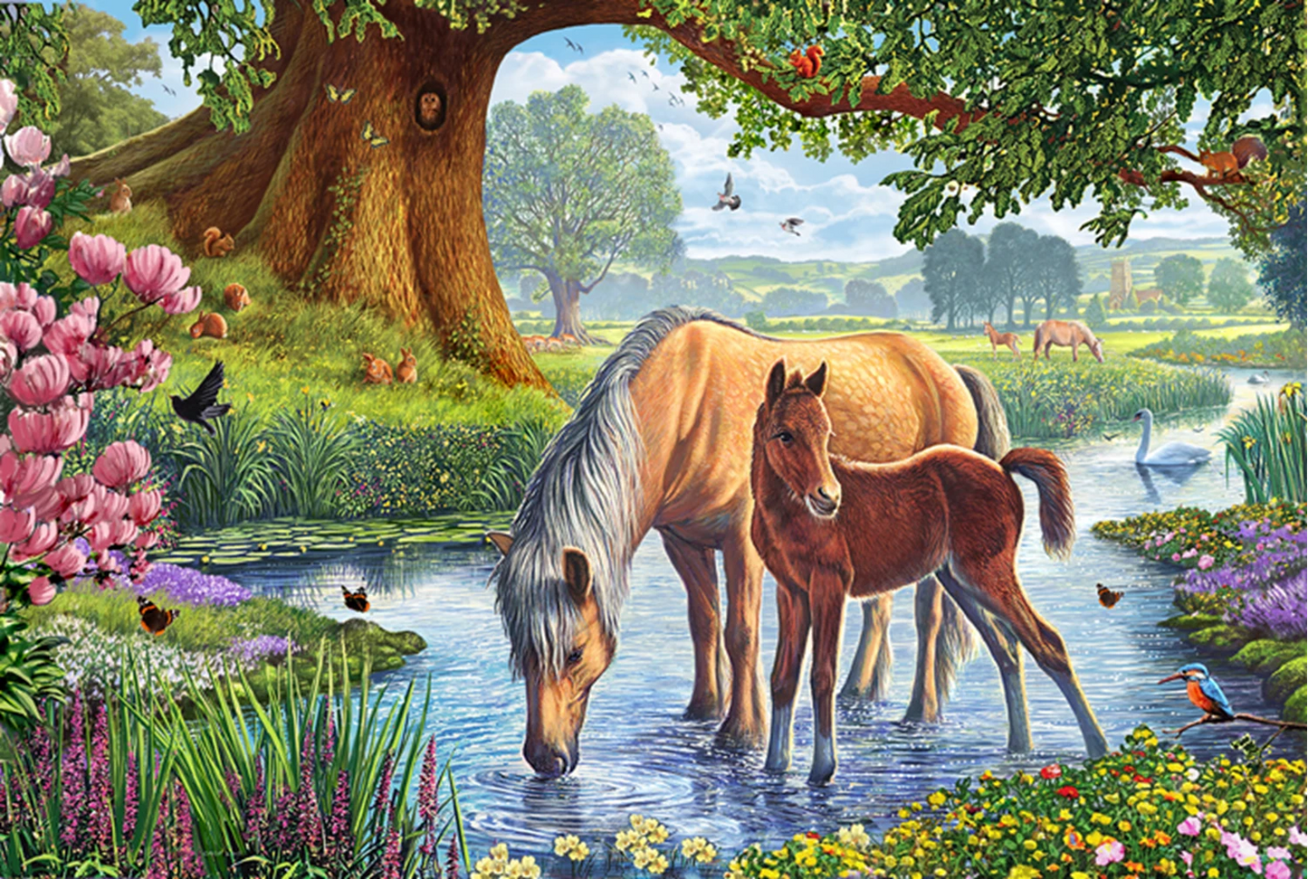 CHEVAUX AU BORD DU RUISSEAU 150 PIÈCES