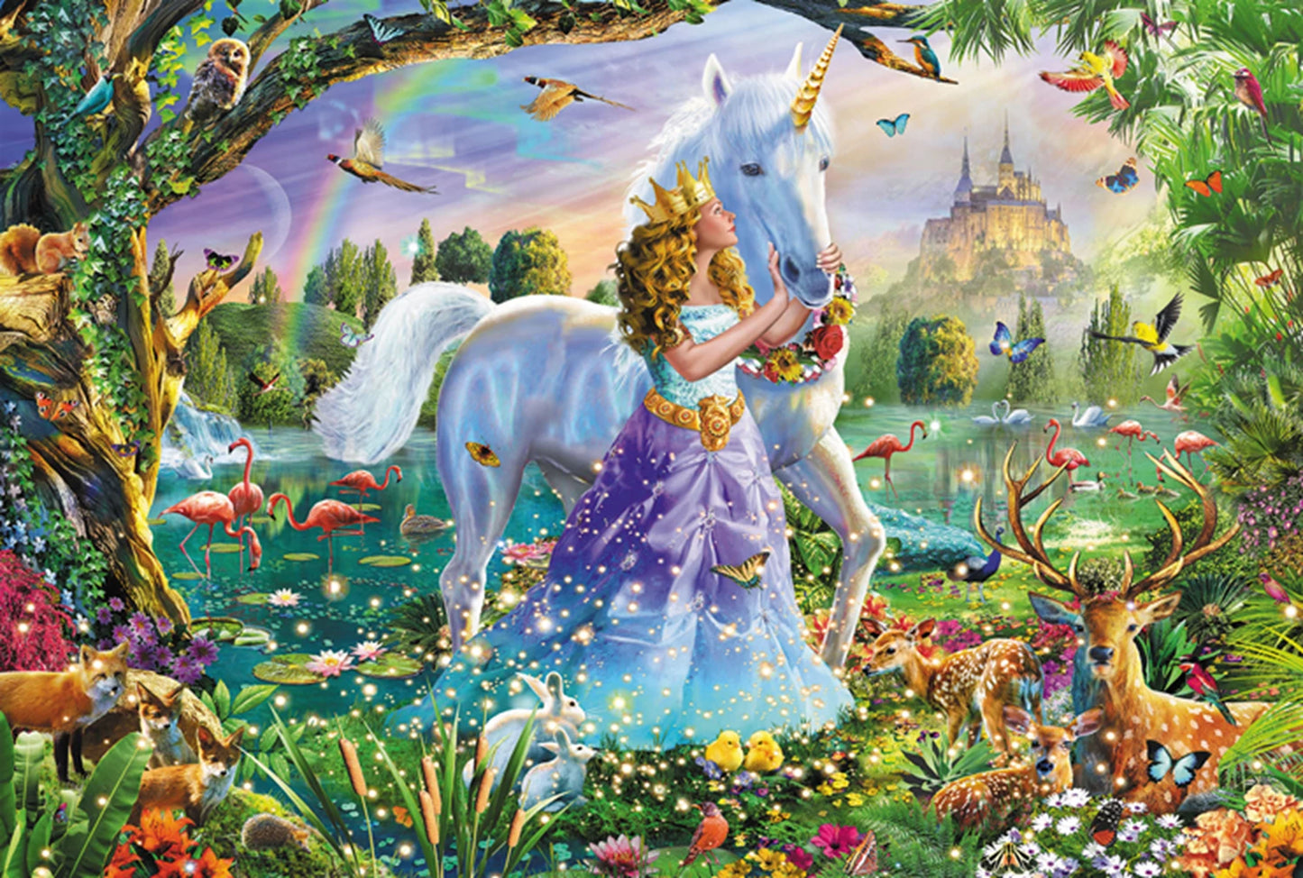 PRINCESSE AVEC LICORNE ET CHÂTEAU 150 PIÈCES
