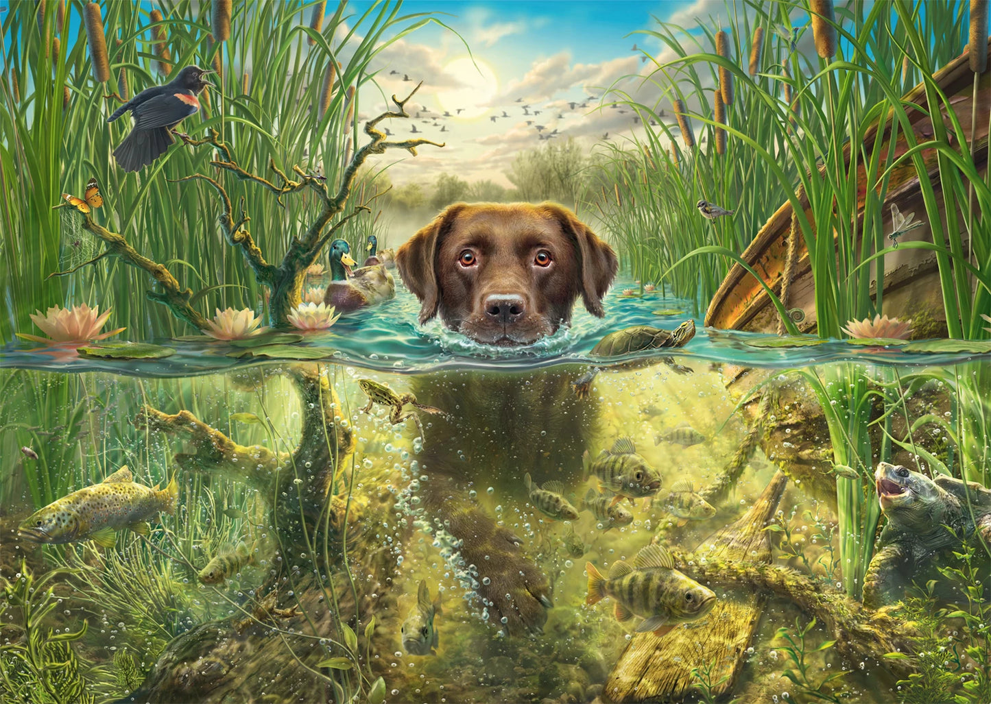 LABRADOR MARRONE NELL'ACQUA FRESCA 1000 PEZZI
