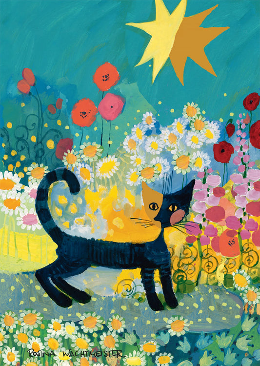GATTO IN UN MARE DI FIORI 1000 PEZZI