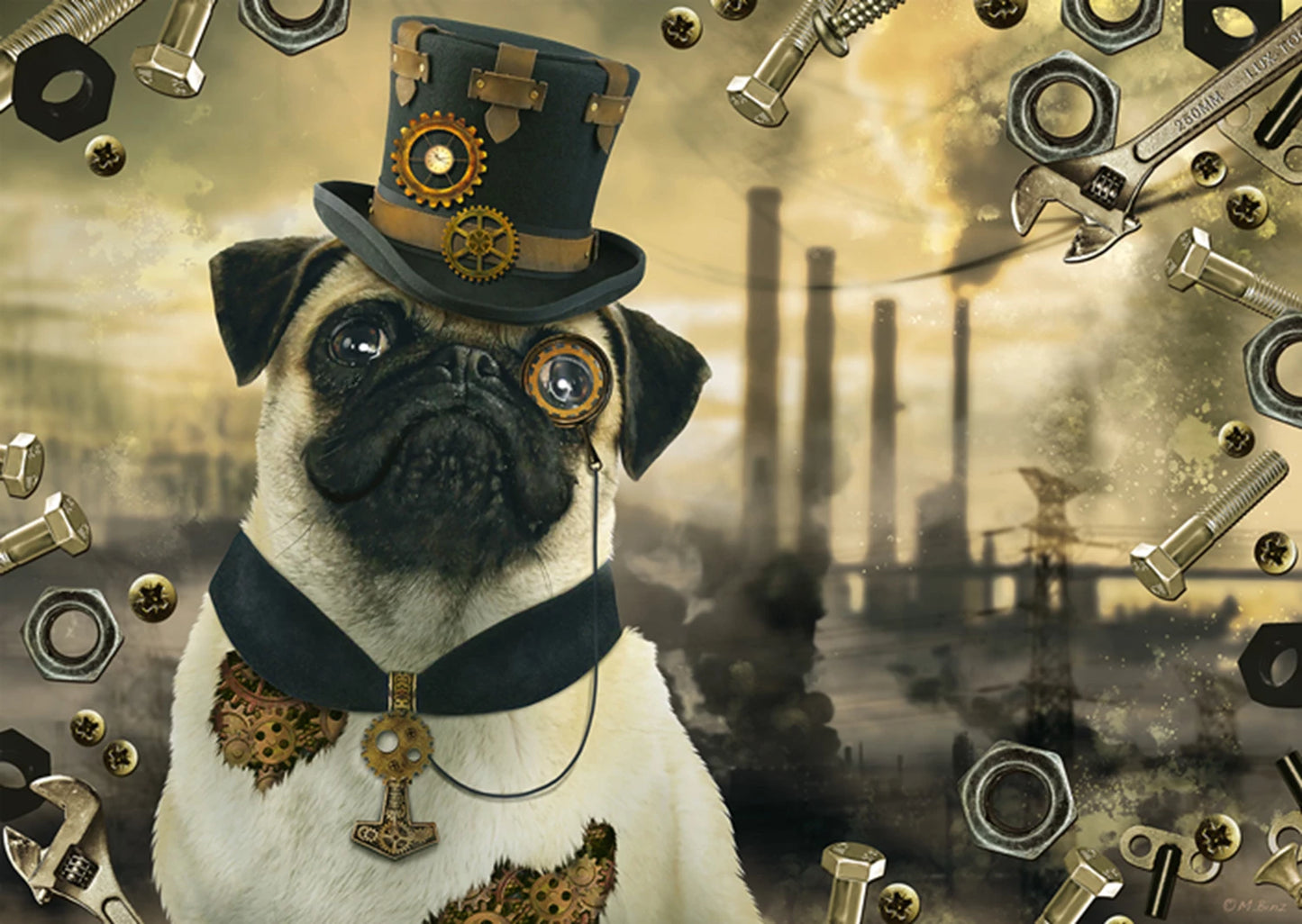 CHIEN STEAMPUNK 1000 PIÈCES