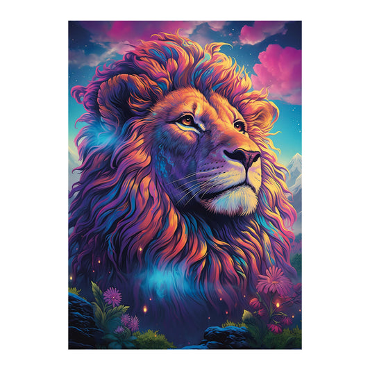 LEONE NEL VENTO DEI COLORI 1000 PEZZI