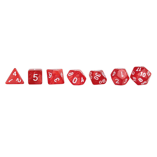 SET DI DADI RPG MARBLE ROSSO