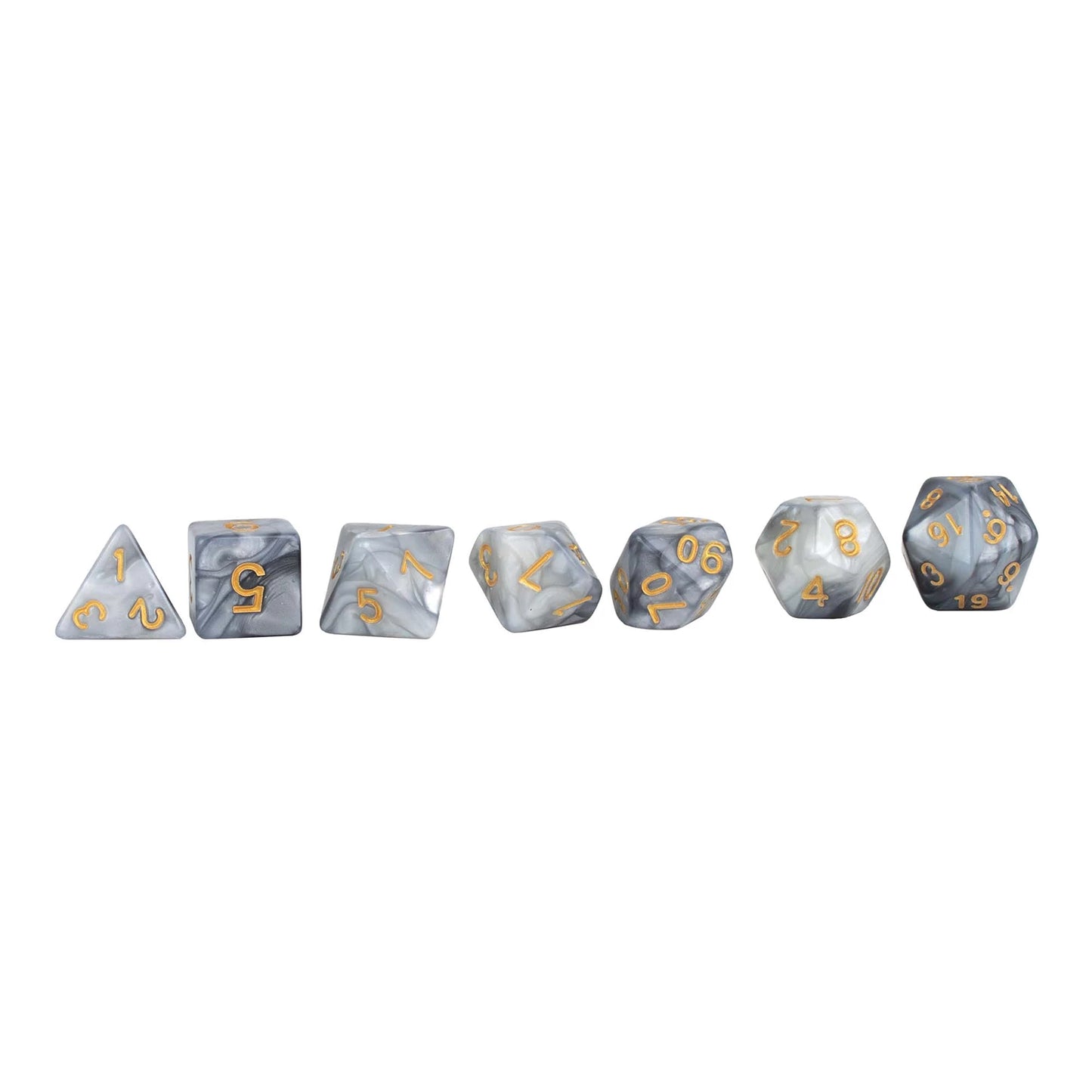 SET DE DÉS BICOLORES POUR JEUX DE RÔLE, NOIR/BLANC