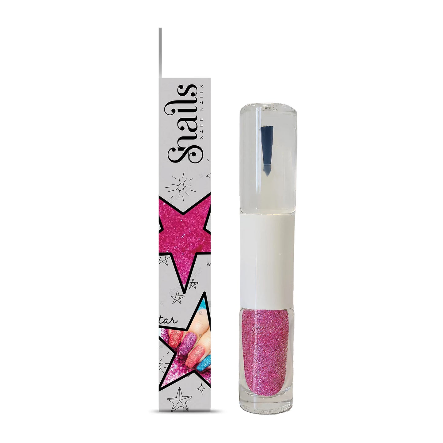 VERNIS À ONGLES PAILLETTÉ 2 EN 1 ROSE