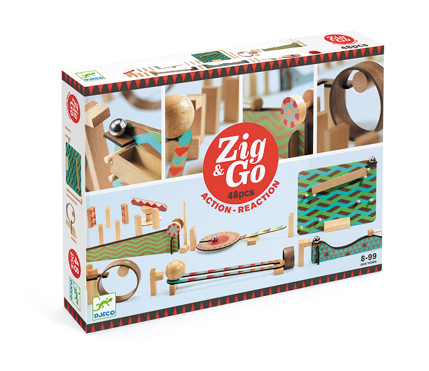 JEU DE RÉACTION EN CHAÎNE ZIG & GO, 48 PIÈCES