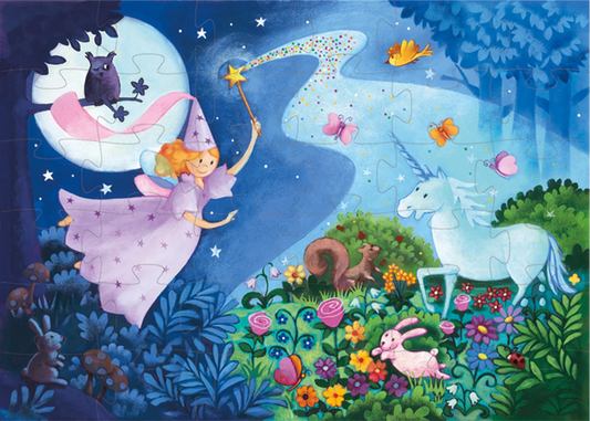 PUZZLE DIE FEE UND DAS EINHORN 36 TEILE