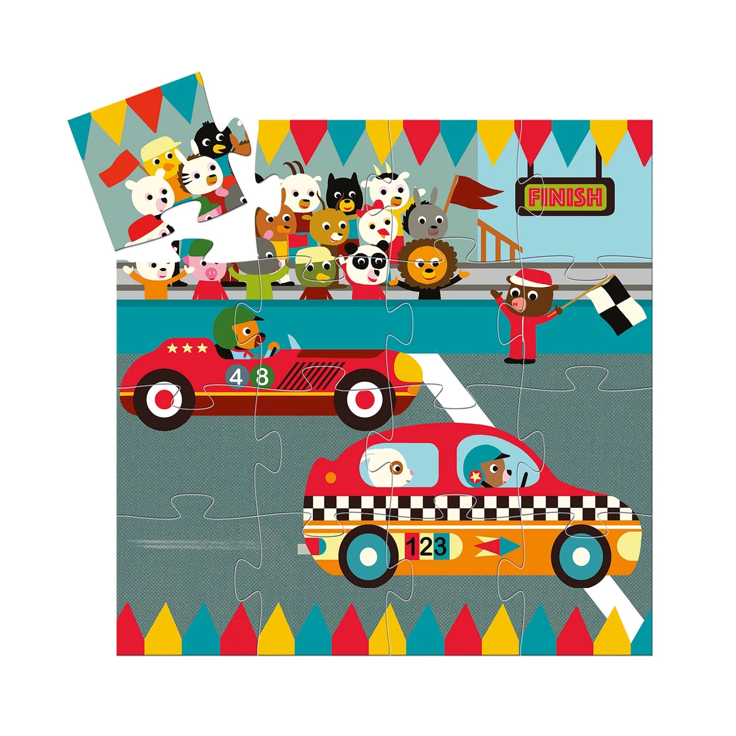RENNWAGEN PUZZLE 16 TEILE