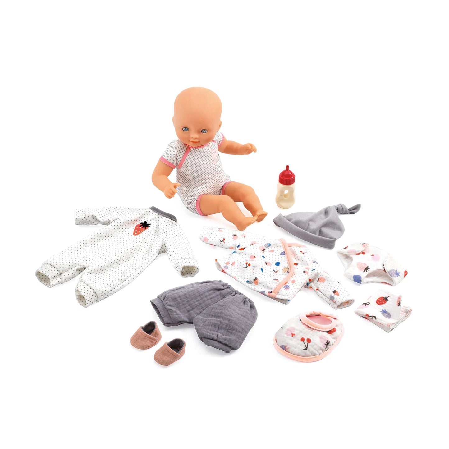 Koffer mit Puppe und Zubehör, Vanille