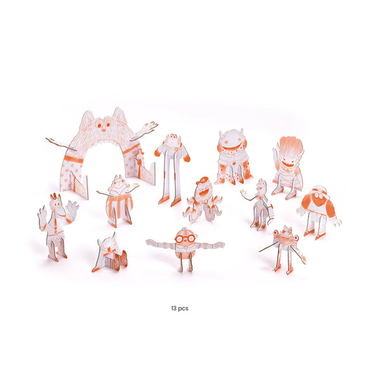 3D MONSTER BAU- UND MALSET (KLEIN)