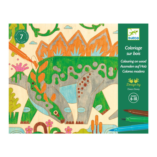 PAGINA DA COLORARE SU LEGNO DINO WORLD
